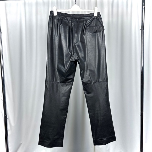 Vintage 1990’s 'Sears The Men's Store' Black Leather Cowhide Biker Pants • M/L - Picture 6 of 15